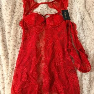 Frederick's of Hollywood Crimson Lace Lingerie